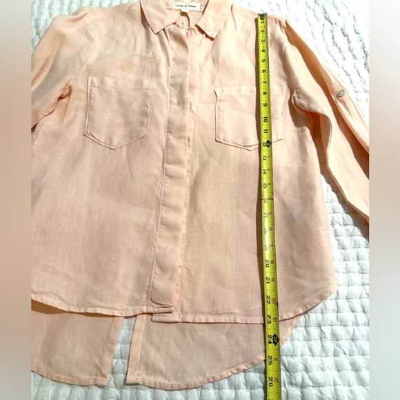 Anthropologie for Cloth & Stone soft peach linen button down shirt - Picture 10 of 10
